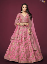 Silk Lehenga Choli in Pink Color